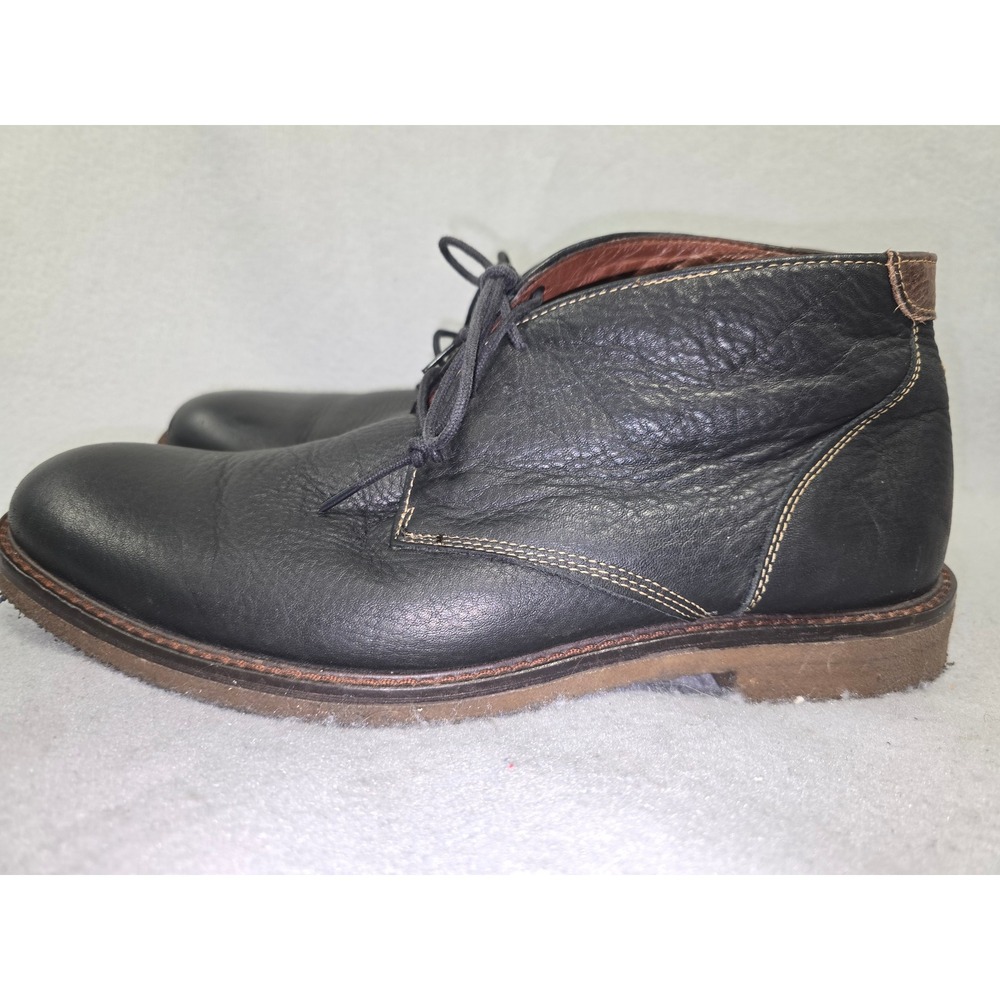 Johnston & Murphy Black Leather Chukka Lace-up Boots Mens Size 10.5